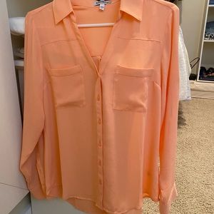 Peach Express button down top